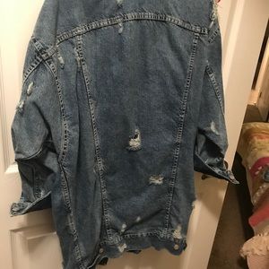 ZARA NEW W/tags Long ripped Denim Jacket